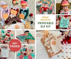 Digital Religious Christmas Elf activities party printable