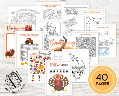 40 Thankful Games and more kids printable