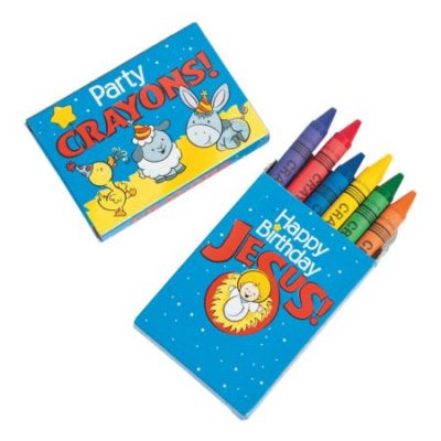 Jesus Birthday party crayons favors