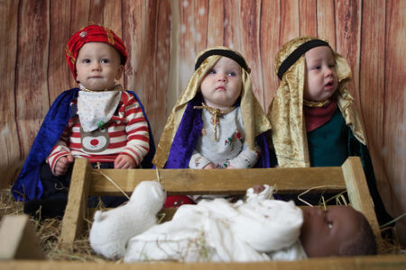 Nativity Play babies as 3 Kings