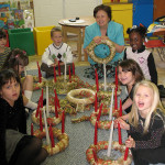 Sunday school doing Advent Wreath crafts