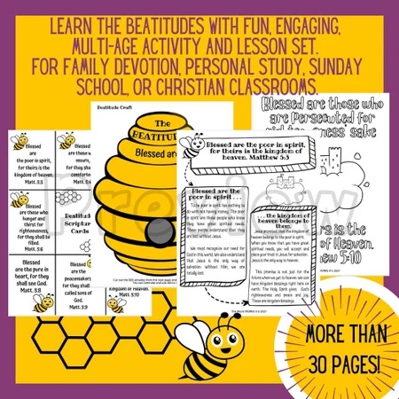 30 Beatitudes Study pages tools for kids PDF