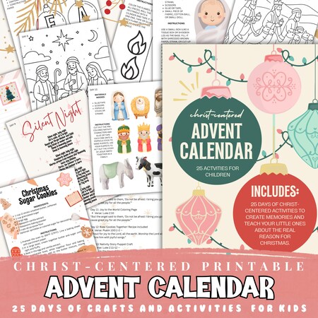 Christ centered Advent calendar activity set families PDF