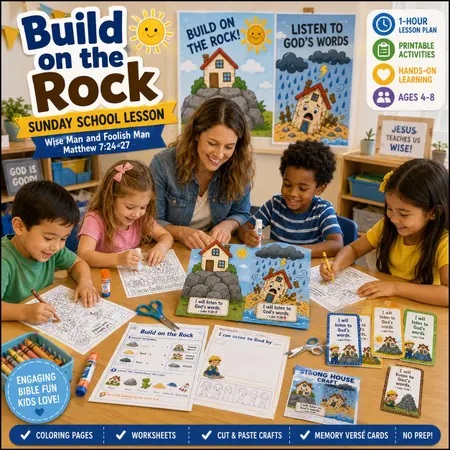 Wise Foolish Builder Jesus Bible study kids PDF