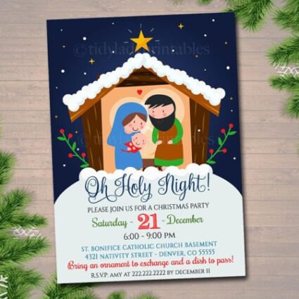 Digital Church Christmas program party invitation