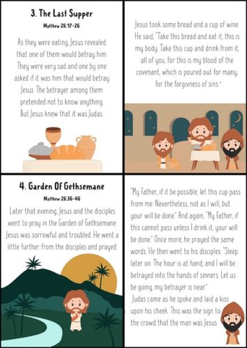 Printable Easter Bible story card pack