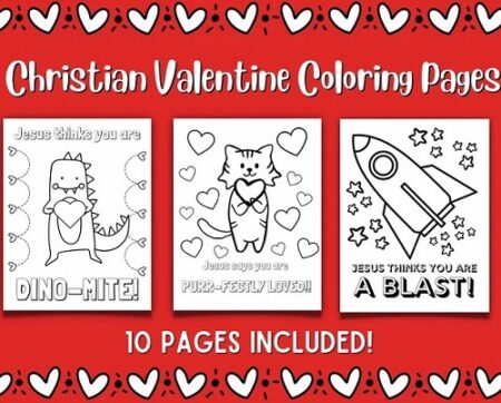 Digital Religious Coloring pages for Valentines day