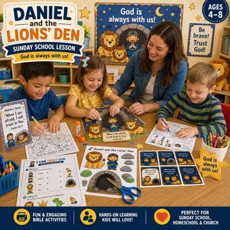PDF Old Testament Daniel lions Den Bible lesson craft activity set