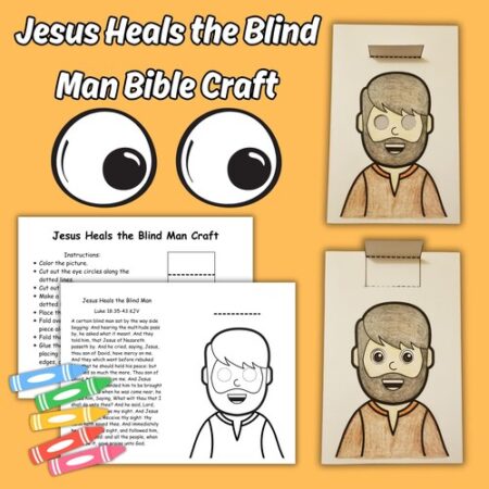 Printable Jesus and the Healing of the Blind Man craft 