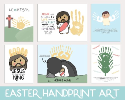 Easter Handprint craft templates religious