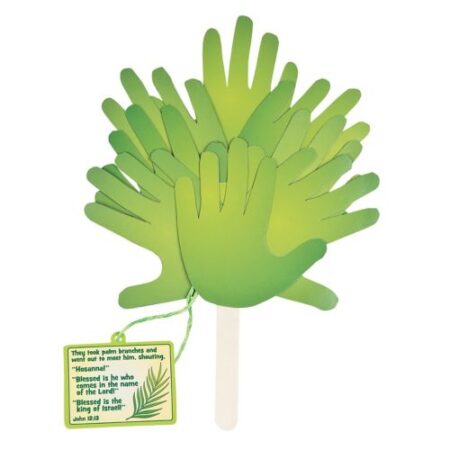 Palm leaf hand print crafts