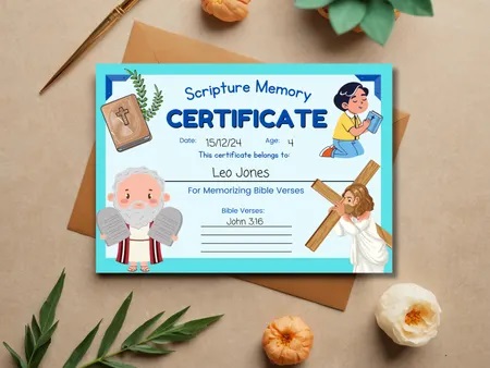 Scripture Memory Award Certificate PDF