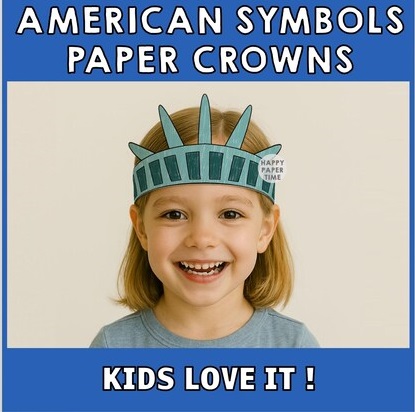 Download Patriotic Symbols coloring crowns party giveaways