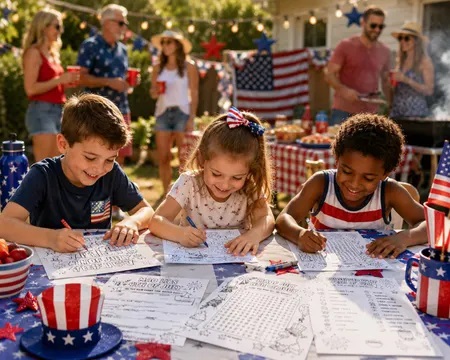 Patriotic July 4 Activities games set kids PDF