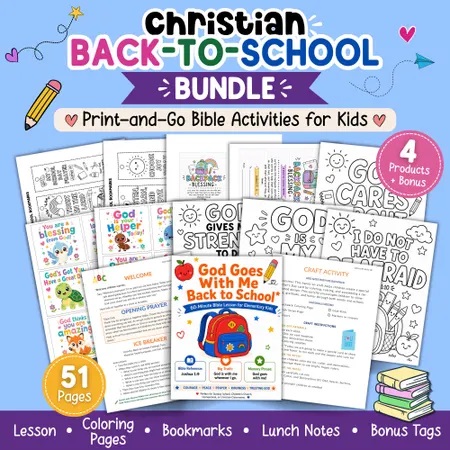 Religious Back to School less and activity set PDF
