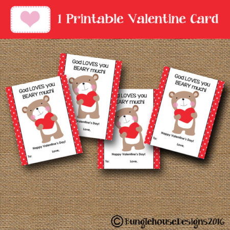 Download God loves you bear Valentines Day cards