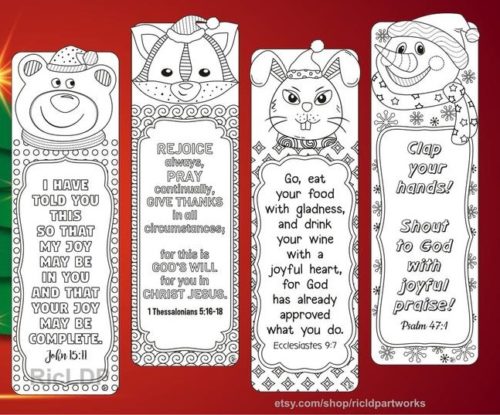 DIY Religious Christmas bookmarks coloring