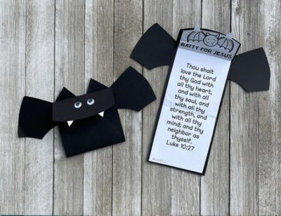 Printable Kids Batty for Jesus Halloween crafts