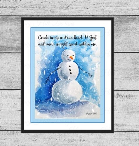 Religious Snowman Printable picture