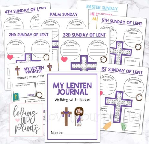 Printable Lenten Activity journal kids