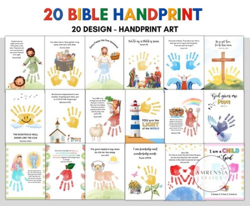 20 Sunday school Bible story handprint crafts art kids