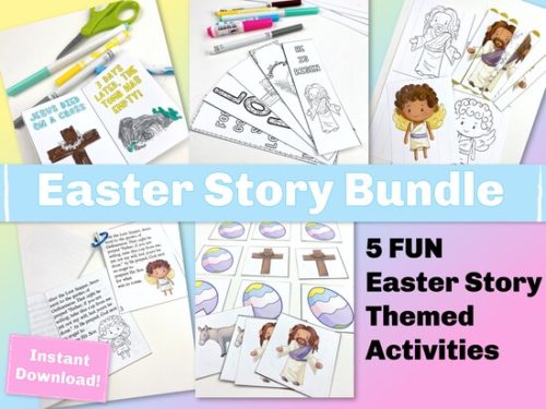 Printable Easter Bible story activities kids printable