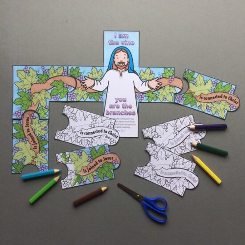 Teachings Jesus Christ Vine Branches craft activity printable