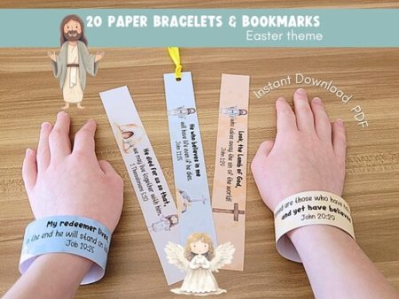 Printable Easter Bible theme bracelets and bookmarks