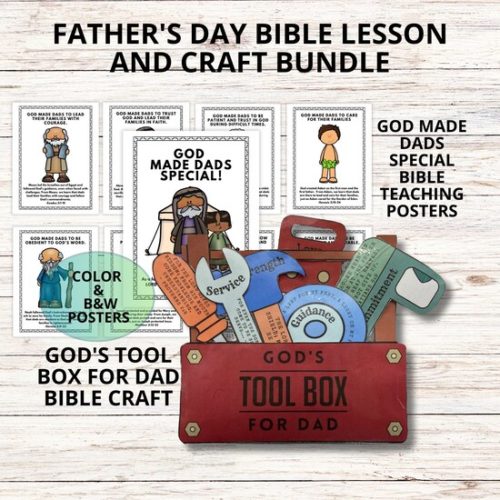 Printable Fathers Day Bible Lesson Craft Set