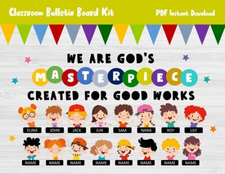 Printable Kids God's Masterpiece Sunday school bulletin board decorations