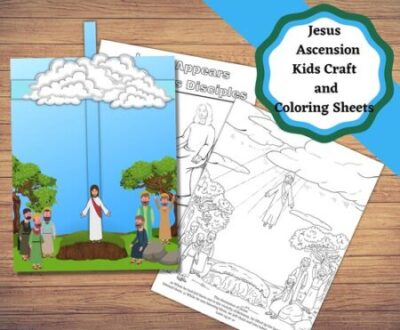 Printable Jesus Ascends into Heaven craft coloring page