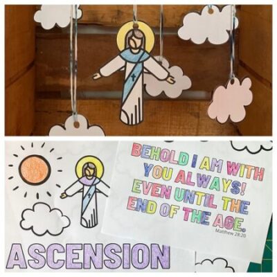 Easter Jesus Ascension into Heaven craft coloring page Download