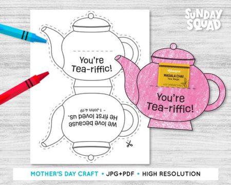 Printable Religious Mom teapot craft kids