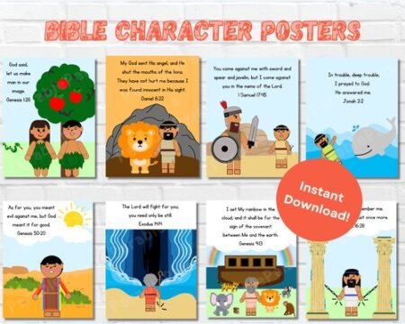 Sunday-School-Bible-Character-poster-set-printable