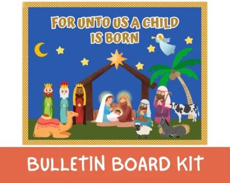 Christian-Christmas-Sunday-School-Bulletin-Board-kit-printable